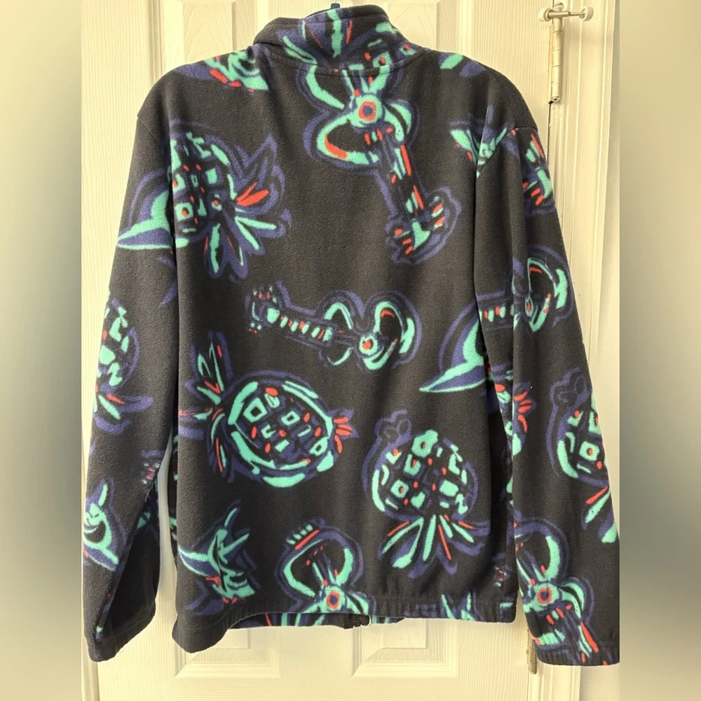Vintage Maui and Sons Fleece Zip Jacket Abstract Print Size M